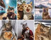 A collage of six different images, each featuring a cat in various poses and settings. Produktbild-Vorschau