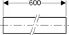 A diagram of a pipe with a dimension line indicating a length of 600. Produktbild-Vorschau
