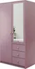 A pink wardrobe with a mirror and three drawers. Podgląd zdjęcia produktu