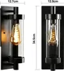ZMH LED vintage buitenwandlamp, E27, zwart, IP65, Productafbeelding-voorbeeld 3