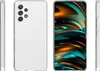 A product shot of a white phone case with a colorful abstract wallpaper on the phone screen, shown from multiple angles. Produktbild-Vorschau