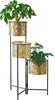 A three-tiered plant stand with three potted plants. Podgląd zdjęcia produktu
