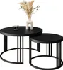 Runder Couchtisch 2in1 LORI matt schwarz Produktbild-Vorschau 3