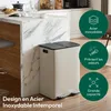 CASABEL Poubelle Tri Selectif 60L, 2x30L Acier INOX GRIS, Voir les images du produit 3