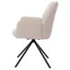A side view of a cream-colored armchair with a swivel base. Produktbild-Vorschau