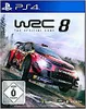 The cover art for the video game WRC 8, featuring a rally car in motion. Produktbild-Vorschau