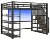 Metaal hoogslaper 140x200 cm met trap en opbergruimte, Productafbeelding-voorbeeld 13