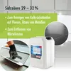 A marketing image showing a container of cleaning acid, with supporting imagery of tile cleaning and application. Produktbild-Vorschau