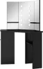 "2026 Aktion" Eck-Schminktisch mit LED Schwarz 111x54x141,5 Produktbild-Vorschau 6