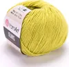 A ball of yellow-green yarn with a label. Náhled obrázku produktu