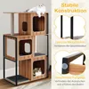 A multi-level cat tree with two cats, showcasing its features. Podgląd zdjęcia produktu