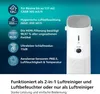 A collage of a white Philips air purifier with text and icons detailing its features. Podgląd zdjęcia produktu