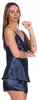 Damen Satin Nachtwäsche Pyjama Set Shorty mit Spitze; Produktbild-Vorschau 3
