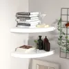 vidaXL Plávajúce rohové police 2 ks. Biela 35x35x3,8 cm MDF Náhľad obrázku produktu 2