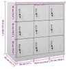 vidaXL Armadietto grigio chiaro 90x45x92,5 cm in acciaio Anteprima dell’immagine prodotto 7