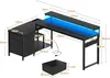 ODK scrivania a L con cassetti e LED, 174x100cm, scrivania Anteprima dell’immagine prodotto 3