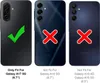 Three phone backs are shown, with a checkmark on the first and X marks on the other two, indicating compatibility. Produktbild-Vorschau