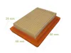 A product shot of an air filter with dimensions indicated. Produktbild-Vorschau