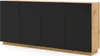 Buffet Aurus mit 4 Türen, Holzoptik und Schwarz, 198cm Produktbild-Vorschau 1