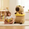 Mascotte grande peluche giocattolo capibara con anatra 100 Anteprima dell’immagine prodotto 3