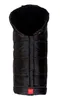 A black baby sleeping bag or footmuff, shown from the top with the opening at the top. Produktbild-Vorschau