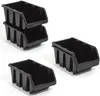 Four black storage bins are arranged in a staggered formation against a white background. Anteprima dell’immagine prodotto
