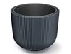 A dark gray ribbed planter with an inner anthracite-colored liner, shown from a slightly elevated front angle against a white background. Produktbild-Vorschau