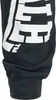 Close-up of the lower part of a black garment, likely a sleeve or leg, with a large white logo and a trademark symbol. Produktbild-Vorschau