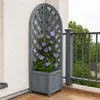 Pflanzkasten mit Rankgitter aus Holz Blaugrau Blumenkasten Produktbild-Vorschau 1
