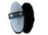 A grooming brush for horses, with a gray handle and black bristles. Produktbild-Vorschau