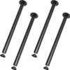 Four black table legs with adjustable feet are arranged diagonally on a white background. Voir les images du produit