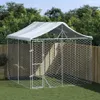 vidaXL Chenil d'extérieur avec toit argenté 3x3x2,5m Acier Voir les images du produit 10