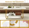 COSTWAY Couchtisch mit Faux-Marmorplatte, 2-stufiger Produktbild-Vorschau 7