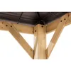 Close-up view of the wooden support structure and dark metal roof of a gazebo. Produktbild-Vorschau