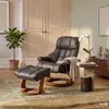 home24 Relaxsessel mit Hocker - Echtleder / Kunstleder Produktbild-Vorschau 2