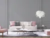 A modern living room with a sofa, coffee table, and floor lamp. Produktbild-Vorschau