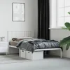 vidaXL Postel s čelem kovová bílá 80x200 cm Náhled obrázku produktu 2