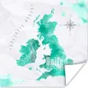 MuchoWow® Poster Aquarell - Weltkarte - England 75x75 cm - Produktbild-Vorschau 1