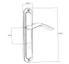 A technical drawing of a door handle with dimensions indicated. Produktbild-Vorschau
