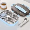 Lunchbox aus 304 Edelstahl,Lunchbox mit 4 Fächern,mit Gabel Produktbild-Vorschau 1