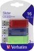 Verbatim Slider, 16 GB, USB Typ-A, 2.0, Klzné, 8 g, Modrá, Náhľad obrázku produktu 1