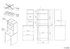 Diagrams and illustrations of a cabinet set, including dimensions and assembly instructions. Produktbild-Vorschau