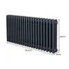 Tradiční třísloupový radiátor - 600 x 1012 mm - antracitově Náhled obrázku produktu 5