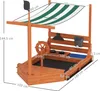 Bac à sable Outsunny en forme de bateau, en bois, avec set Voir les images du produit 3
