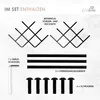 Collage showing the components included in a wine rack set. Produktbild-Vorschau