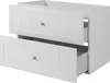 A white bathroom vanity with two drawers, one of which is partially open. Podgląd zdjęcia produktu