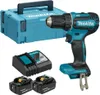 A set of Makita cordless drill accessories including a drill, batteries, charger, and storage case. Náhľad obrázku produktu
