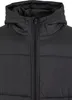 Close-up of a black hooded jacket. Voir les images du produit