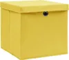 vidaXL Úložné boxy s víkem 4 ks 28x28x28 cm žluté Náhled obrázku produktu 1
