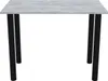 A table with a gray top and black legs, shown from the front. Produktbild-Vorschau